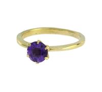 Artipol Fabr.European French Style Ring Rhodium-Plated Silver - Natural Stone - Model M02, 62, vermeil Kamień naturalny, Amethyst