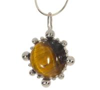 Artipol Pendant European product French style. Srebro rodowane - natural stone - model P5802, Standaard, Srebro rodowane Natural stone, Oeil de tigre