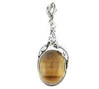 Artipol Pendant European production in French style. Silver with natural stone - model P4601, Domyślny, Silver Stone, Oeil de tigre