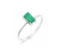 Artipol Ring European product French style. Rhodium silver - natural stone - model M66, 56, Natural stone Rhodium silver Natural stone, Emerald