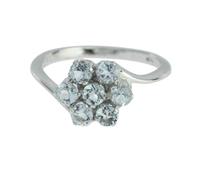 Artipol Ring European product French style. Srebro rodowane with natural Blue topaz - model M21-TB, size 50