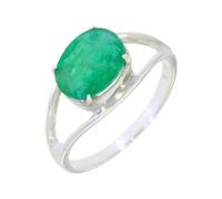 Artipol Ring European product French style. Srebro rodowane with natural Emerald - model M01-E, size 56