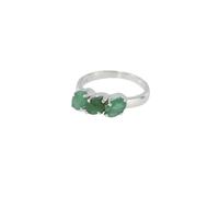 Artipol Ring European product French style. Srebro rodowane with natural Emerald - model M19-E, size 56