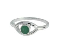 Artipol Ring European product French style. Srebro rodowane with natural Emerald - model M23-E, size 57