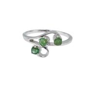 Artipol Ring European product French style. Srebro rodowane with natural Emerald - model M26-E, size 56