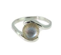Artipol Ring European product French style. Srebro rodowane with natural Labradorite - model 3001-LAB, size 61