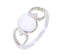 Artipol Ring European product French style. Srebro rodowane with natural Moonstone - model 2625-PL, size 60