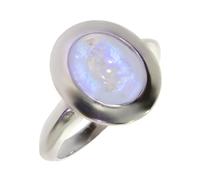 Artipol Ring European product French style. Srebro rodowane with natural Moonstone - model 3032-PL, size 50