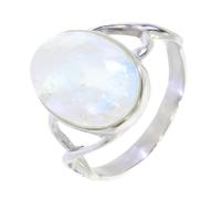 Artipol Ring European product French style. Srebro rodowane with natural Moonstone - model 4207-PL, size 49