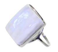 Artipol Ring European product French style. Srebro rodowane with natural Moonstone - model 5410-PL, size 54