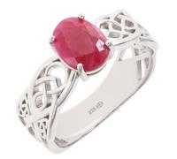 Artipol Ring European product French style. Srebro rodowane with natural Ruby - model K07-R, size 51