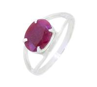 Artipol Ring European product French style. Srebro rodowane with natural Ruby - model M01-R, size 50