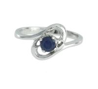 Artipol Ring European product French style. Srebro rodowane with natural Sapphire - model M12-S, size 52