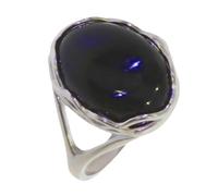 Artipol Ring European Production French Style Rhodium Silver Natural Stone Model 5413, 62, Rhodium Silver Natural stone, Black Onyx