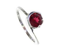 Artipol Ring European Production French Style Rhodium Silver Natural Stone Model M25, 53, Rhodium Silver Natural stone, Garnet