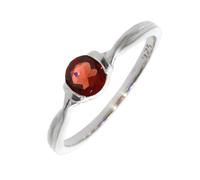 Artipol Ring European Production French Style Rhodium Silver Natural Stone Model M43, 55, Rhodium Silver Natural stone, Garnet