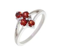 Artipol Ring European Production French Style Rhodium Silver Natural Stone Model M60, 57, Rhodium Silver Natural stone, Garnet