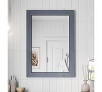 Artis® 500 x 700mm Bathroom Mirror Gloss Grey Wood Framed Vanity Mirrors Wall Mounted Mirrored, Rectangular
