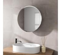 Artis® 600 x 600mm Bathroom Mirror Cabinet Storage Wall Mounted Cupboard Ready Assembled Unit Round Single Mirrored Door, Stainless Steel