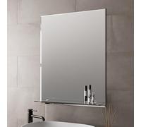 Artis® 600 x 800mm Bathroom Mirror With Shelf Frameless Vanity Mirrors Bevelled Edge Wall Mounted 4mm Mirrored Glass, Rectangular