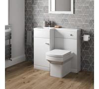 Artis Breeze Back To Wall Toilet & Vanity Unit with Basin - White Gloss 900mm Left Hand