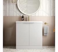 Artis Fluted Freestanding White Vanity Unit - 800mm