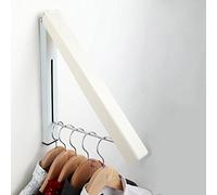 Artis Folding Wall Mounted Clothes Airer, Stainless Steel Drying Rack | Indoor outdoor space saving laundry organiser, holds 15 hangers, collapses flat, fixings included, portable storage