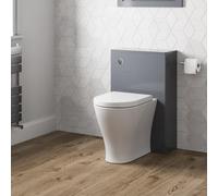 Artis Grey Gloss Back To Wall Toilet Unit & D Shape Arles Toilet 500mm