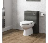 Artis Grey Wood Back To Wall Toilet Unit & D Shape Saturn Toilet 500mm