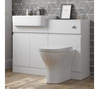 Artis Luna Back To Wall Toilet & Vanity Unit with Basin - White Gloss 1120mm