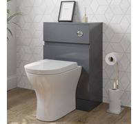 Artis Luna Grey Gloss Back to Wall Toilet Unit & D Shape Toilet - 500mm