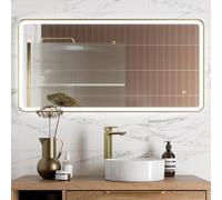 Artis Rectangular LED Mirror with Demister - 1200 x 600mm Brushed Brass