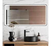Artis Rectangular LED Mirror with Demister - 1200 x 600mm Matt Black