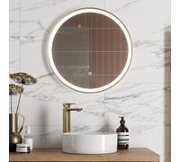 Artis Round LED Mirror with Demister - 600 x 600mm Brushed Brass