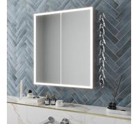 Artis Seren LED Aluminium Mirror Cabinet with Demister Pad and Shaver Socket 600x700mm - Mains Power
