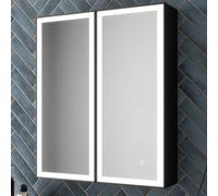Artis Svelto LED Black Aluminium Mirror Cabinet with Demister & Shaver Socket 600 x 700mm - Mains