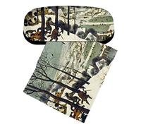 Artis Vivendi Set of Glasses Case and Cleaning Cloth Brueghel - Return of the Hunters, Colourful, 16 x 7,5 x 3,5 cm