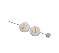 ARTISAMILY 10pcs 8mm Number 2 Freshwater Shell Beads Flat Round Number Summer Seashell Loose Spacer Shell Charms Friendship Bracelet Bead for DIY Earring Necklace Jewelry Making