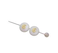 ARTISAMILY 10pcs 8mm Number 6 Freshwater Shell Beads Flat Round Number Summer Seashell Loose Spacer Shell Charms Friendship Bracelet Bead for DIY Earring Necklace Jewelry Making