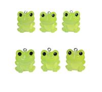 ARTISAMILY 10pcs Luminous Frog Resin Pendants Glow in Dark Animal Dangle Earring Charms Lovely Keychain Bracelet Charms 20x22mm Hang Ornament Decoration for Necklace Jewelry Making DIY Crafts