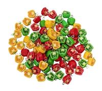 ARTISAMILY 10pcs Vegetable Pepper Resin Pendants Dangle Earring Charms Red Green Pepper Bracelet Keychain Charms Hang Ornament for Jewelry Making DIY Crafts 15x13 mm