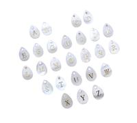 ARTISAMILY 26pcs Pearl Shell Letter A-Z Alphabet Charms Natural Freshwater Pearl Teardrop Pendants Drop Letter Earring Charms for Jewelry Making DIY Name Message Bracelet Keychain 9x13mm