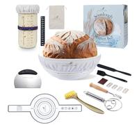 ARTISAN ACRE ALL-IN-ONE Sourdough Starter Kit - Glass Sourdough Starter Jar - 15 Pieces Sourdough Bread Baking Supplies - 10" Round Banneton Bread Proofing Basket