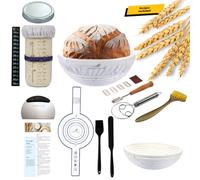 ARTISAN ACRE Sourdough Bread Baking Supplies 22 PCS - Complete Sourdough Starter Kit With Jar 10" Round Banneton Bread Proofing Basket - Sourdough Kit Bread Making Accessories - Sour Dough Kit