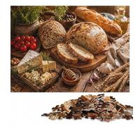 Artisan Bread, Cheese, and Olives Platter Jigsaw Puzzle, 500 Pieces | Adult Jigsaw Puzzle - tabletop activity for adults during indoor leisure.