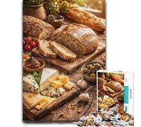 Artisan Bread, Cheese, and Olives Platter Jigsaw Puzzle, 500 Pieces | Clear image details - easier piece organisation at your own pace.