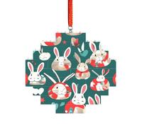 Artisan Brick Puzzle Building Block DIY Ornament Decor 3D Jigsaw Thoughtful Gift Bunny Rabbits Print