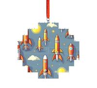 Artisan Brick Puzzle Building Block DIY Ornament Decor 3D Jigsaw Thoughtful Gift Cartoon Rocket Print