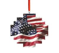 Artisan Brick Puzzle Building Block DIY Ornament Decor 3D Jigsaw Thoughtful Gift Firefighter American Flag Print