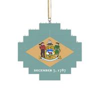Artisan Brick Puzzle Building Block DIY Ornament Decor 3D Jigsaw Thoughtful Gift Flag of Delaware Print